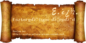 Esztergályos Árpád névjegykártya